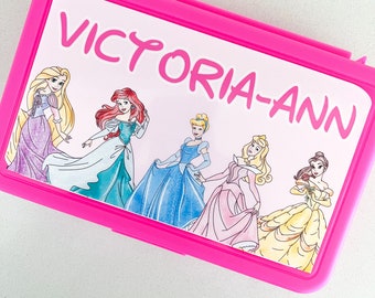 Personalized Pencil Box for girls  Back to School Princess Gift Crayon Case Supplies Kindergarten, Elementary, Art Gift Birthday Present