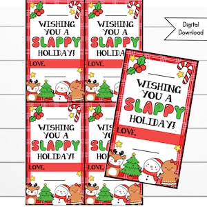 Weihnachten Slap Armband Klasse Geschenk, druckbar, Vorschulgeschenk, Kindergarten Geschenk, Ferienbörse, Klassenparty, Non Candy Weihnachten