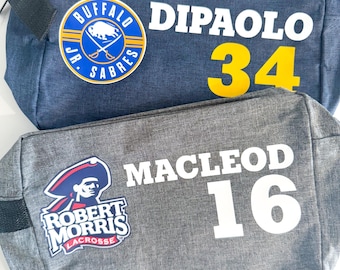 Personalized Sports Swag Bag, Team Gift, Custom Toiletry Bag (8.6x5.7x2.8 inches)