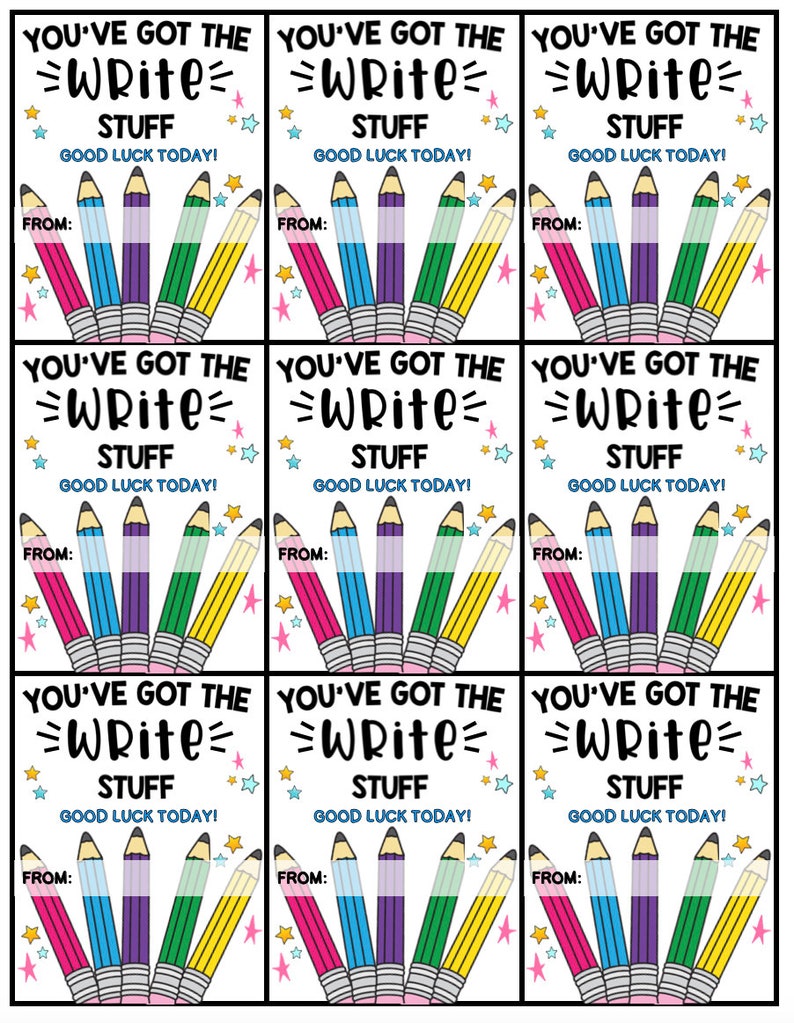 Pencil Good Luck Testing Tags: You've Got the Write Stuff (digital ...