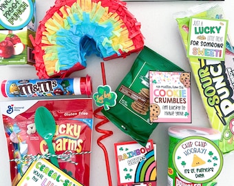 St. Patrick's Day College Care Package: Lucky Charms, Candy Gift Box for kids