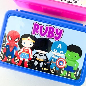 Personalized Pencil Box for boys  Back to School Superhero Gift Crayon Case Supplies Kindergarten, Elementary, Art Gift Birthday Present