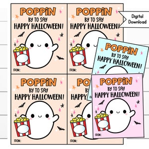 Halloween Popcorn Geschenk für Klasse, Mitarbeiter, Personal, Business, Lehrer, Printable, Vorschulgeschenk, Kindergarten, Austauschklassenparty