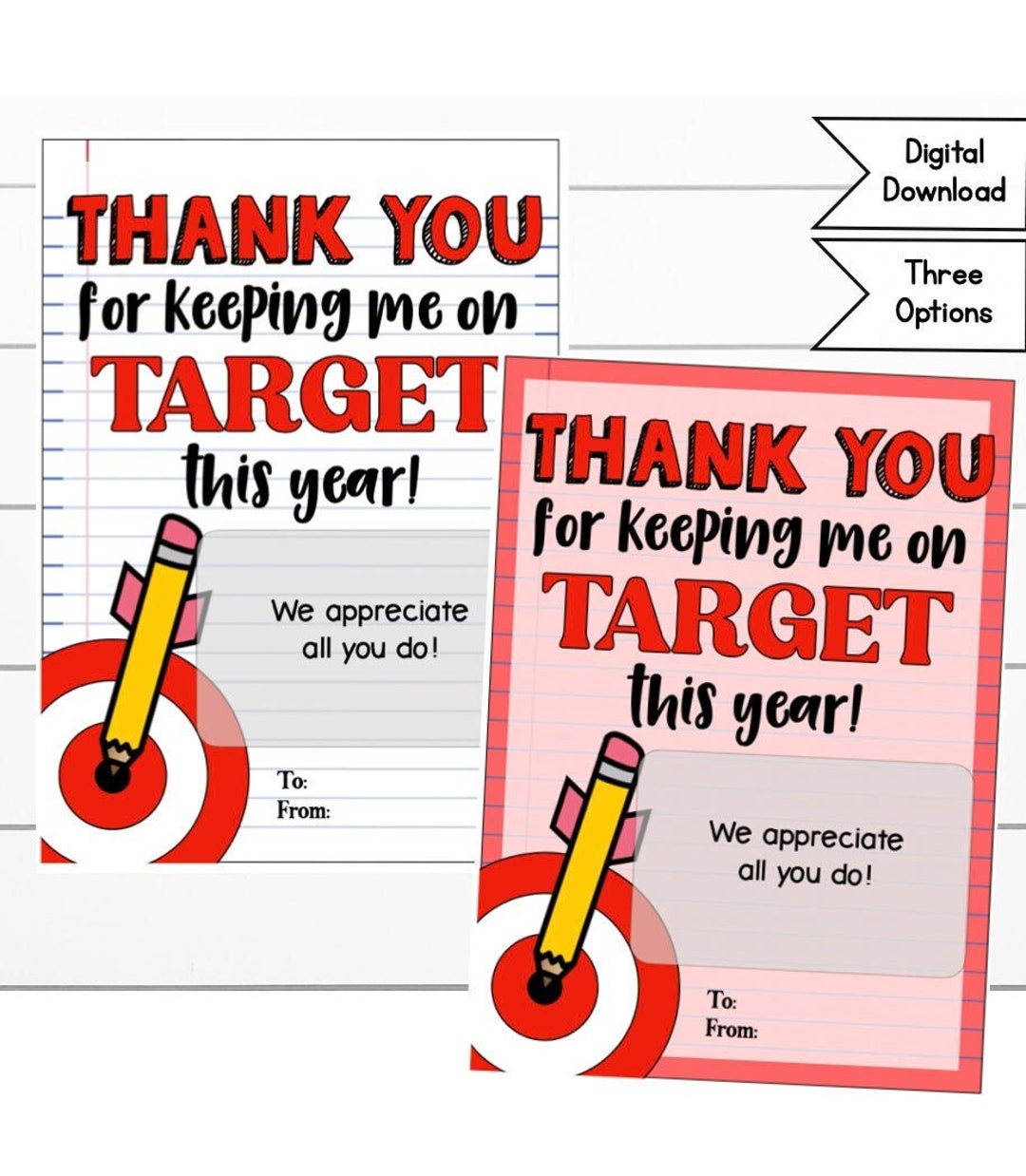 Target Teacher Appreciation Gift Card Holder Back to Etsy
