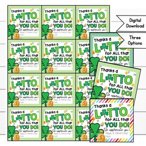 St. Patricks Day Lotto Kartenhalter, Danksagung Lotterie zum ausdrucken, Lehrer Geschenk, Danke für alles, was Sie tun!, Rubbellos, Herbst