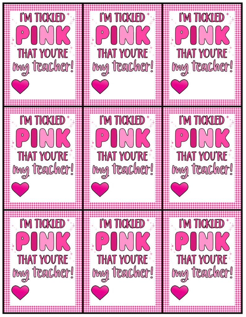 Teacher Appreciation I'm Tickled Pink That You Are My - Etsy