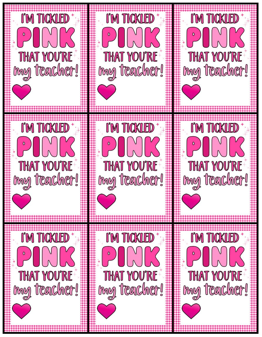 Teacher Appreciation I'm Tickled Pink That You Are My - Etsy UK