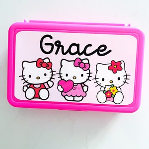 Hello Pencil Box Kitty for girls, Back to School, Personalized Supplies, Crayons, Hello Art Gift, Kitty  Birthday Present