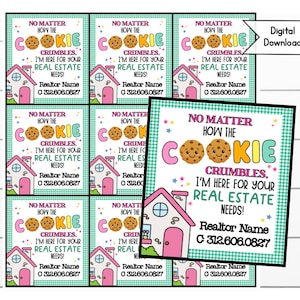 Makelaar-tag, opendeurdag, verwijzingen, promotionele koekjesgift, opendeurdagmarketing, makelaarsgeschenken | Promotionele visitekaartjes