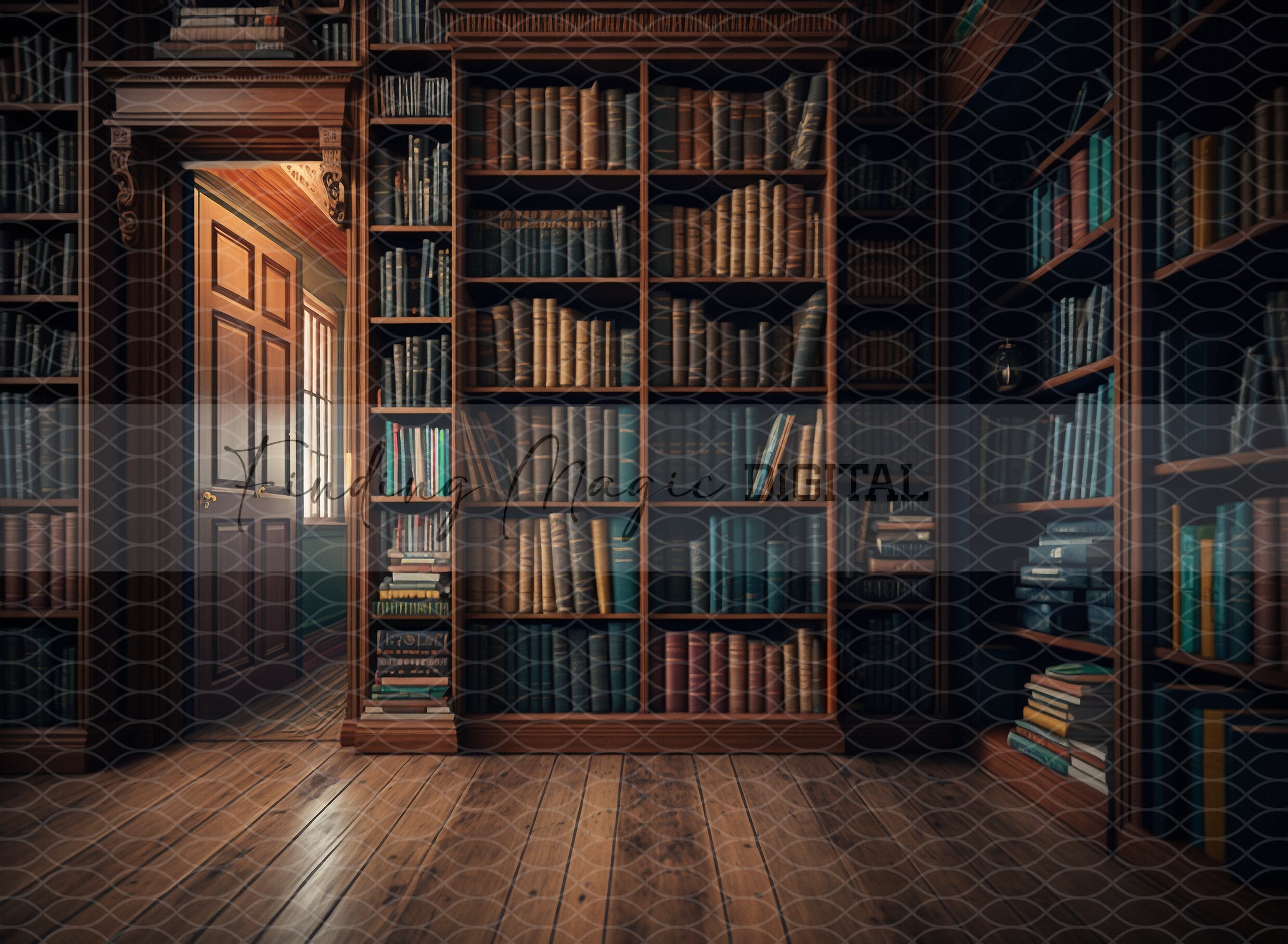 5 Pack Fine Art Digital Backdrop, Beautiful Library, Great for ...