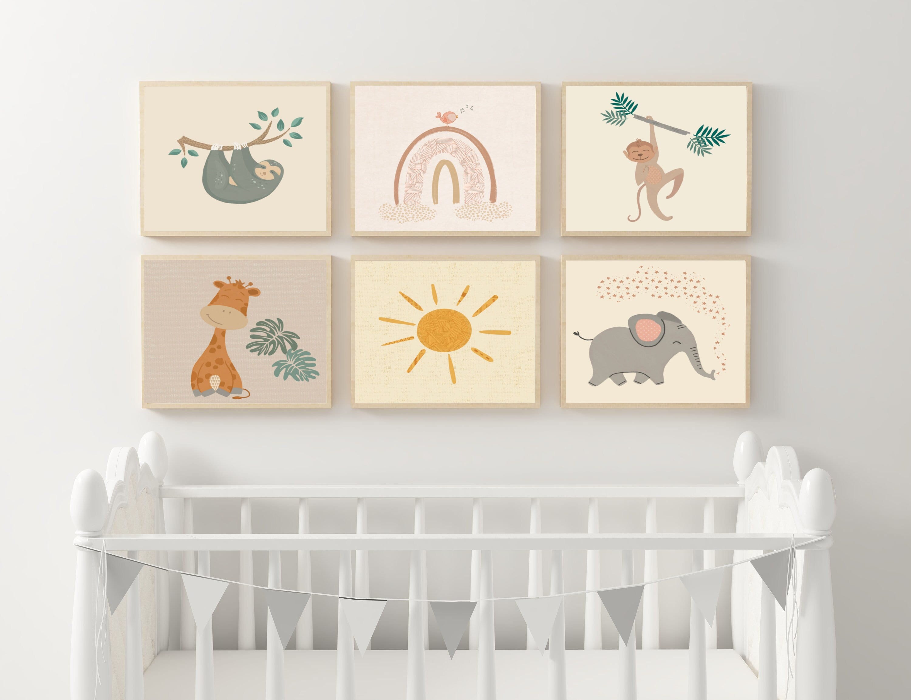Safari Jungle Nursery Wall Art Safari Nursery Decor Printable Etsy