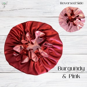 Berry Blush| Silky Satin Sleeping Bonnet| Hair Bonnet for Women| Adult| Baby Bonnet| Silky Satin Bonnet Gift| Reversible Satin Bonnet