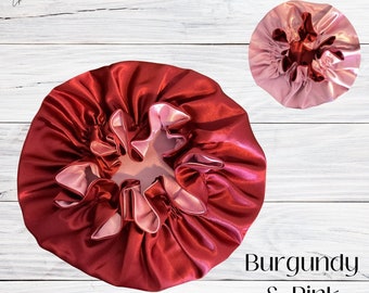 Berry Blush| Silky Satin Sleeping Bonnet| Hair Bonnet for Women| Adult| Baby Bonnet| Silky Satin Bonnet Gift| Reversible Satin Bonnet
