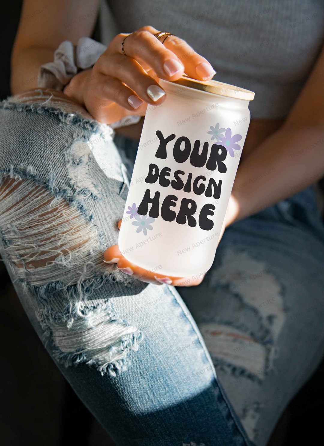 12oz Frosted Beer Can Glass Bottle Mockup Photostock Etsy