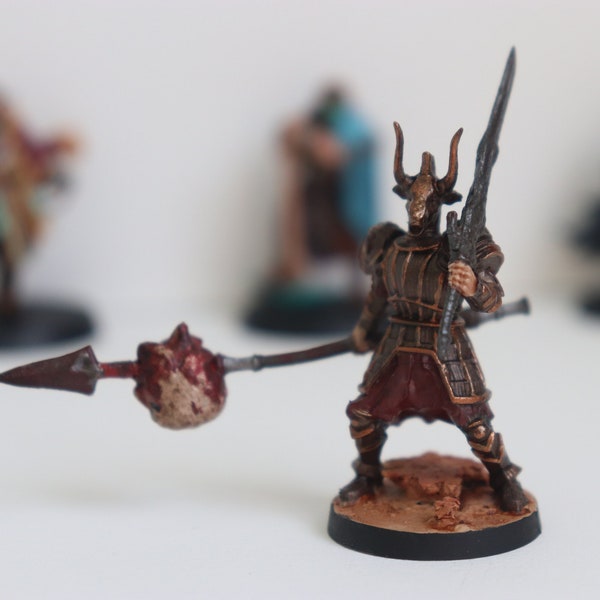 DnD Gladiator Minotaur Knight Hand Painted Miniature