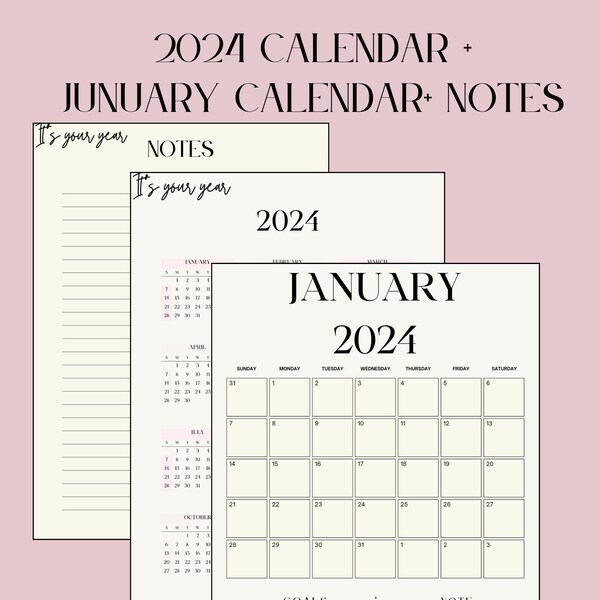 January Vertical Calendar - Etsy