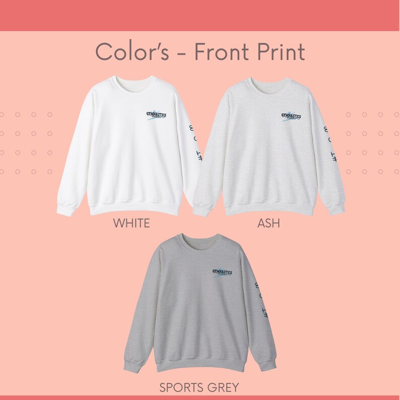 May include: Three sweatshirts in white, ash grey, and sports grey with the text "ATHLETICS" printed on the front and the text "ATHLETICS" printed on the sleeves.