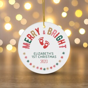 Baby&#39;s First Christmas Ornament 2023, Baby 1st Christmas Ornament, Custom Baby Name, New Baby Gift, Baby Keepsake