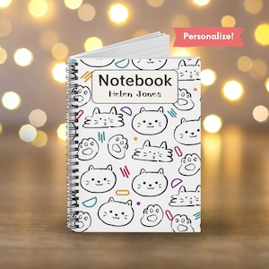 Personalized Cat Notebook: Custom Name Spiral Journal