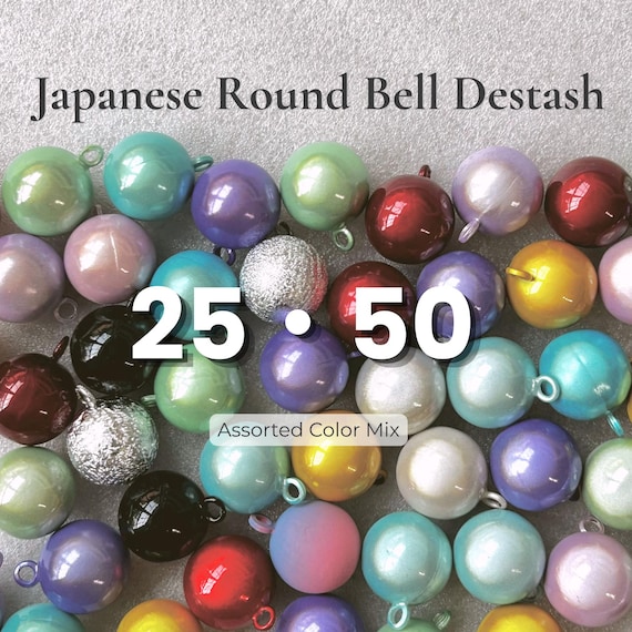 Japanese Round Bell Destash | Assorted Mix | 25 Bells | Craft Supply