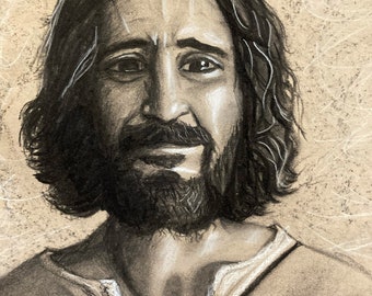 Charcoal Portrait of Jesus Christ (the Chosen)