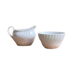 Vintage White Cream & Sugar Set, Vintage Kitchen, Foley Bone China, Made In England, Found