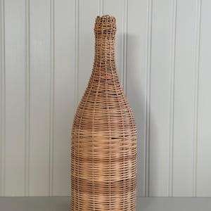 Vintage Rattan Glass Bottle, Vintage Wicker, Vintage Decor, Rattan Bottle, Found