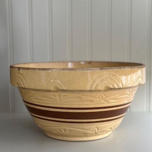 Robinson Ransbottom Roseville Keramik Vintage Rührschüssel - Gelbe Ware, Bauernhaus Küche Dekor, rustikales Steinzeug