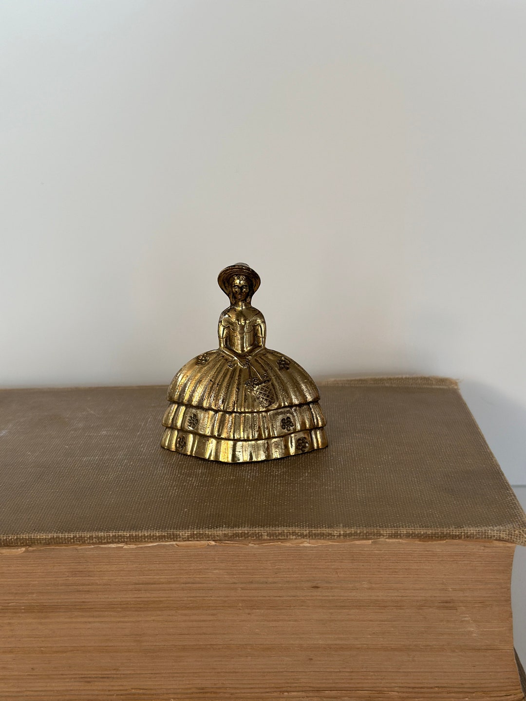 Antique Victorian Dinner Bell, Antique Brass Princess Bell, Brass Bell