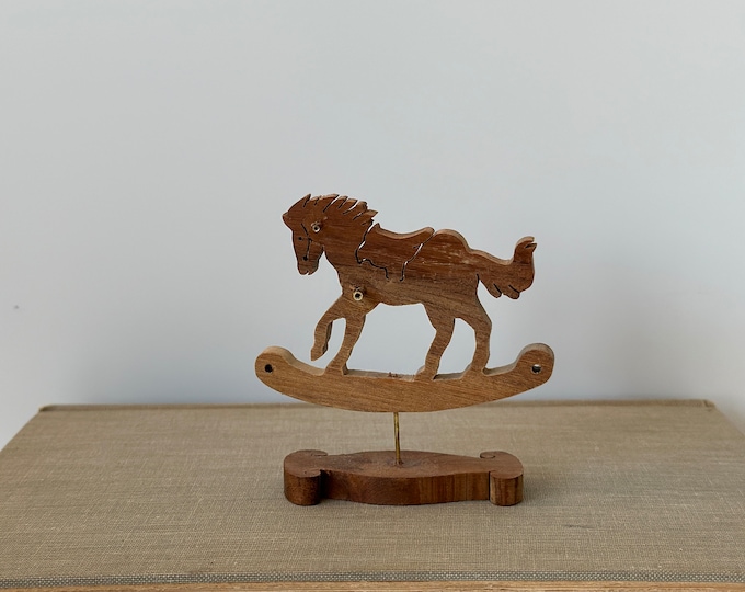 Vintage Mini Rocking Horse, Mini Wood Rocking Horse, Found Rocking ...