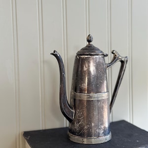 Jarra de plata antigua / Cafetera o tetera vintage de Sheffield / Decoración de cocina vintage / Decoración del hogar vintage / Plata antigua / Plata encontrada