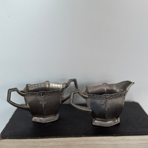 Juego de azucarero y crema de plata vintage: decoración de mesas de cocina