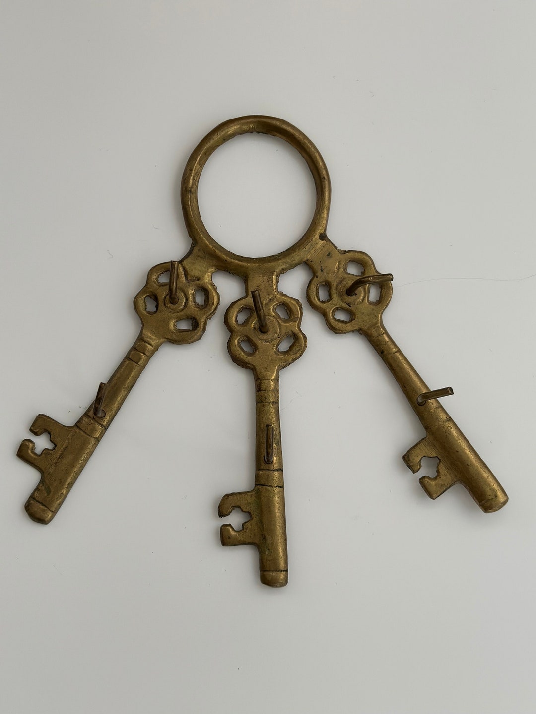 Antique Brass Key Hook, Vintage Brass Keys, Brass Key Holder Wall Hanging Etsy