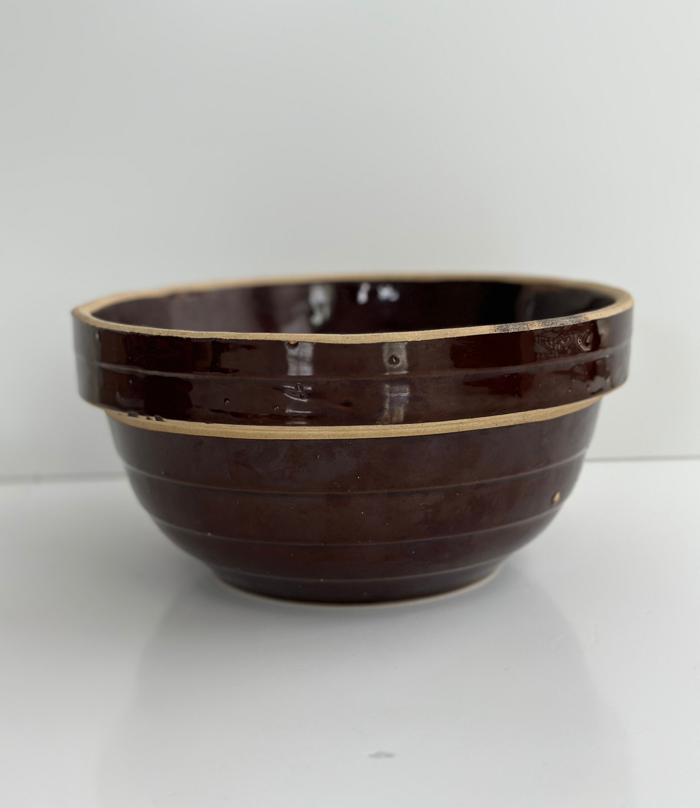 Vintage Brown Stoneware Bowl Vintage USA Brown Glazed Bowl Etsy
