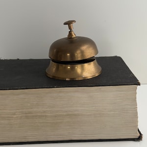 Vintage Brass Service Bell: Reception Desk Counter Bell