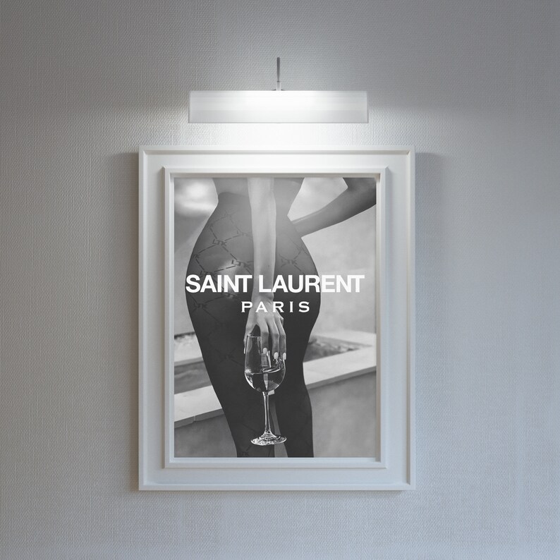 Black and White Designer Print Large Poster Download Fashion Etsy