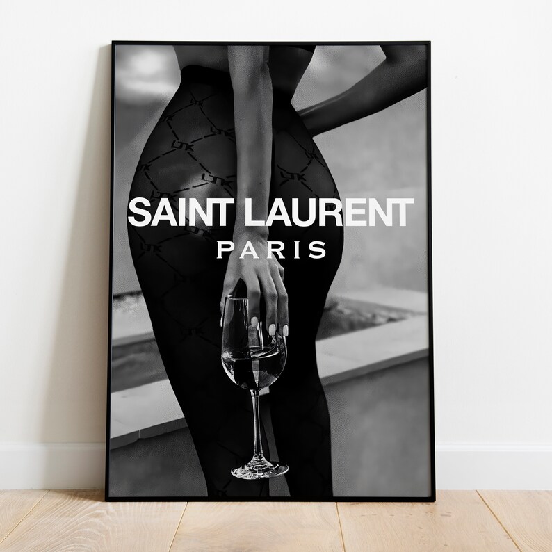 Black and White Designer Print Large Poster Download Fashion Etsy