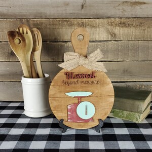 Blessed Beyond Measure paddle - Home Decoration, wall hanging, laser cut, hand made and painted
