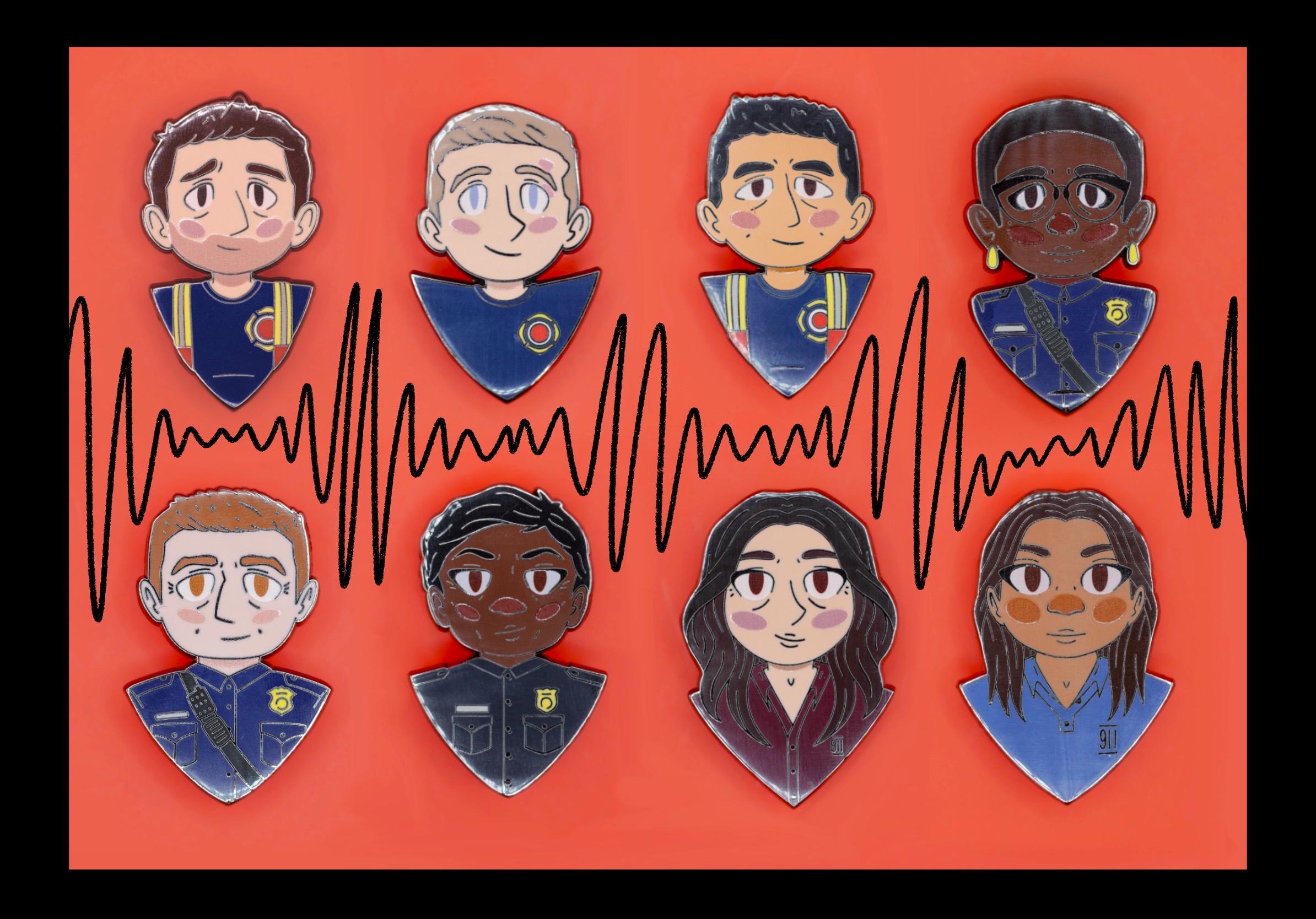 First Responders 911 Show Pins