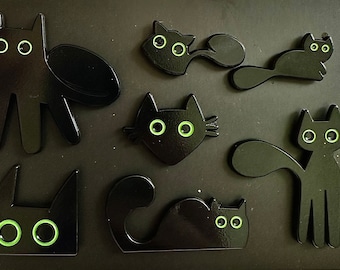 Colorful/Black Cat Pins