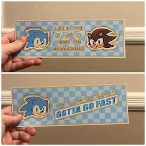 Blue and Emo Hedgehog Bumper Magnets Sonadow