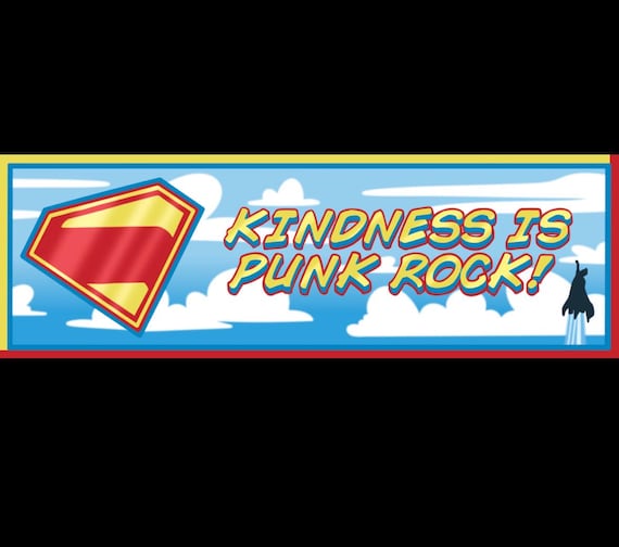 Bumper Sticker Magnet - Super Man Punk Rocker Comic