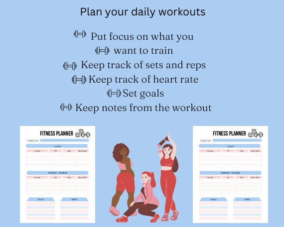 Daily Workout Planner Printable Workout Plan Personal Workout Plan ...