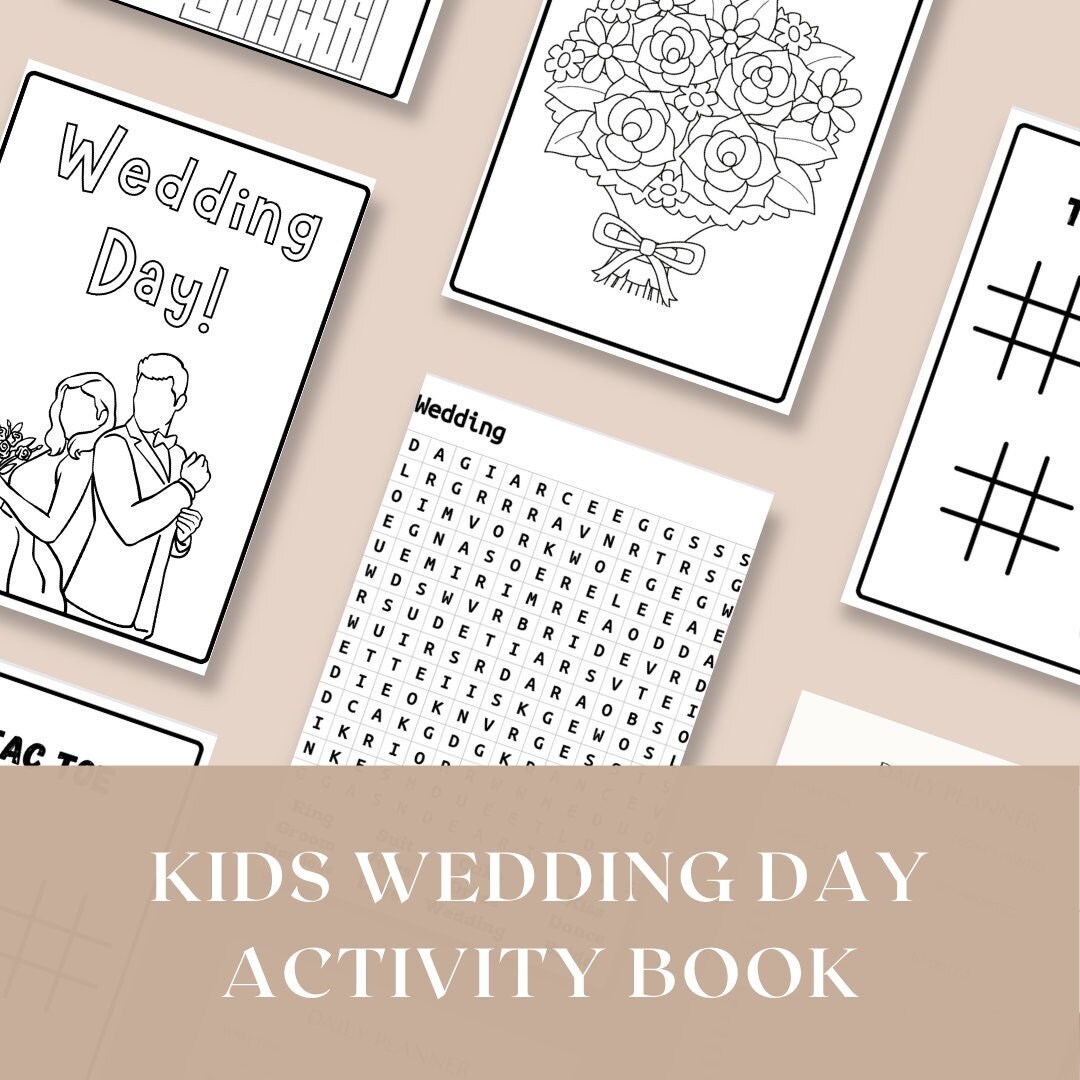Kids Activity Book for Wedding Printable Instant Download - Etsy