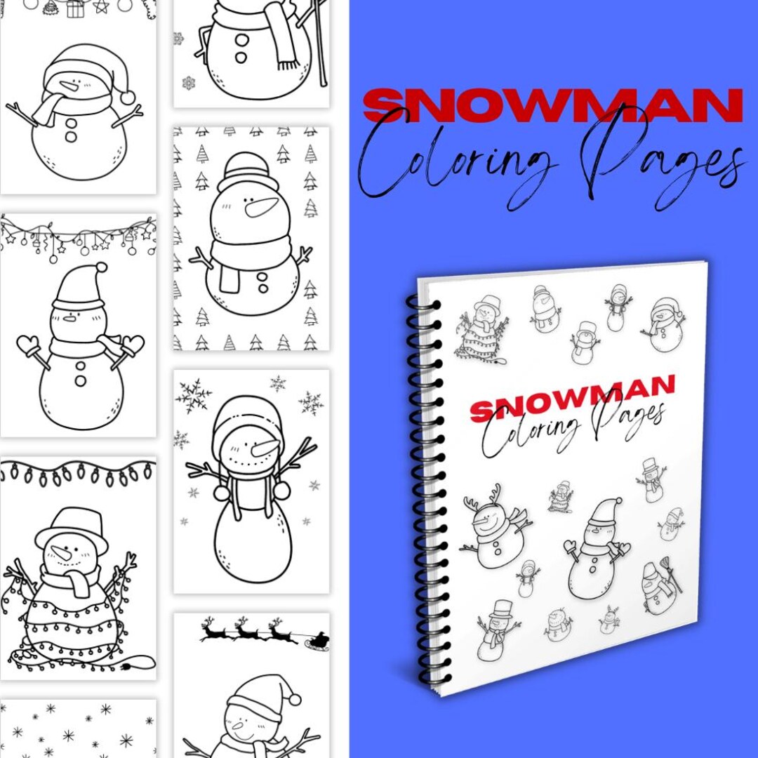 Snowman Coloring Pages for Classroom Daycare Home School (PDF) - Etsy