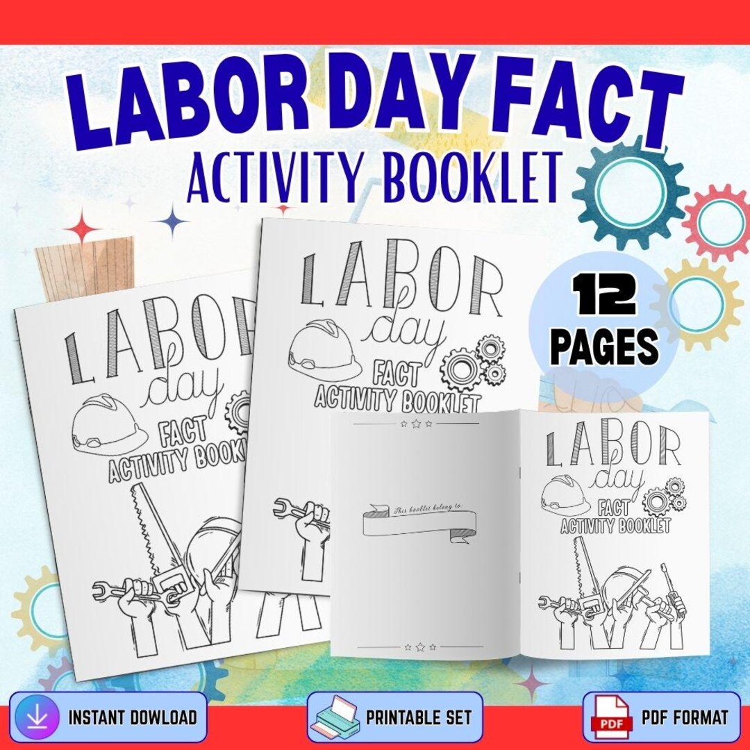 Laboe Workbook Labor Day Activity Workbook for Kids: USA Themed (printable) - Etsy
