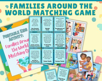 Juego de emparejar familias de todo el mundo: Actividad sobre diversidad (Imprimible)