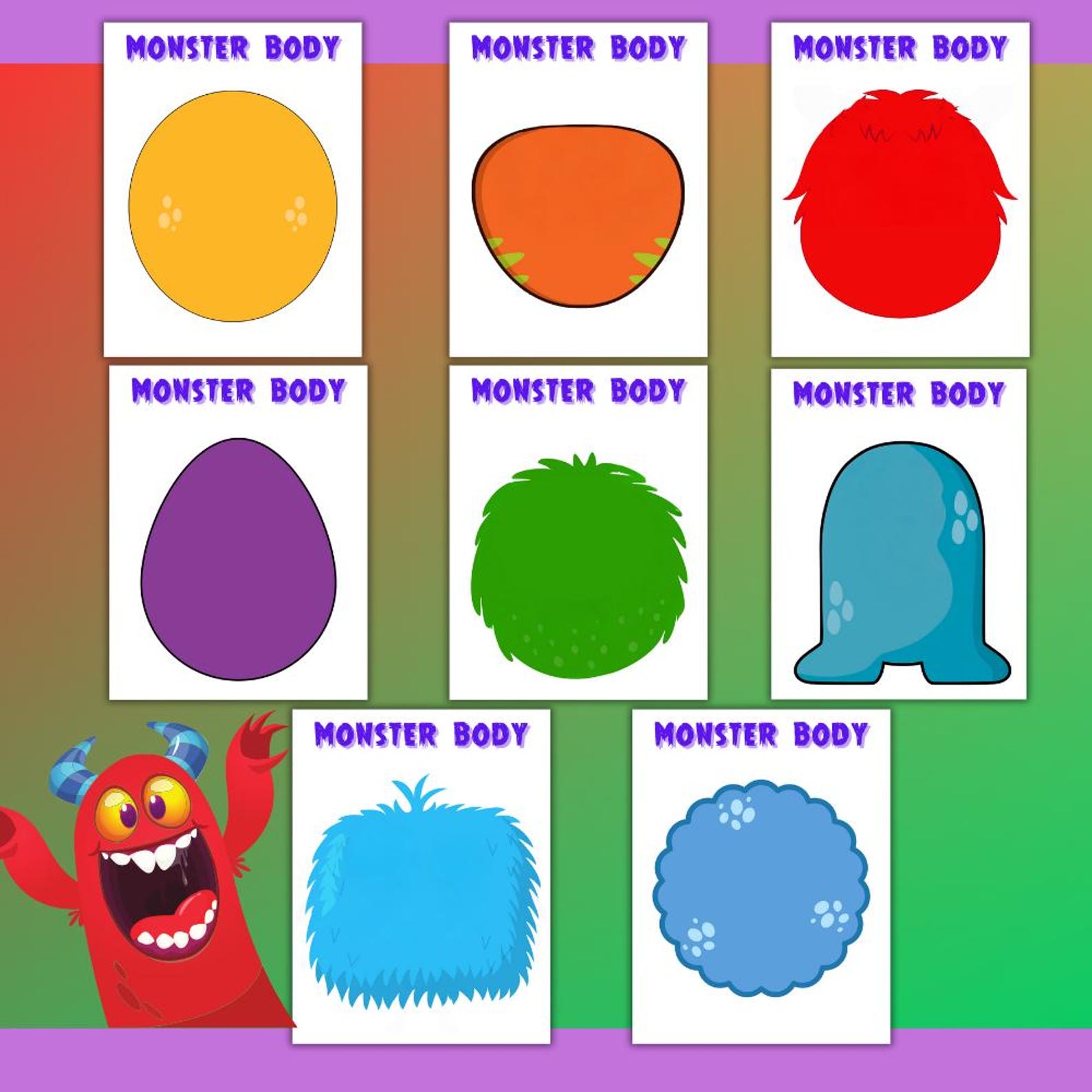 Build a Monster Printable Craft, Halloween Activity (PDF Pattern ...