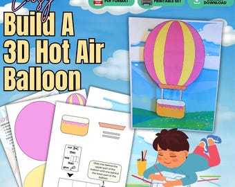 3-D Heißluftballon Handwerk für Vorschulkinder (Printable Kit)