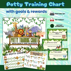 tabella di addestramento al vasino tema safari stampabile tracker di ricompensa per bambini piccoli scuola materna strumento di routine di comportamento per l'istruzione parentale
